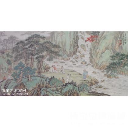 清溪茶会 山水画 卢元蛟作品 类别: 国画山水作品