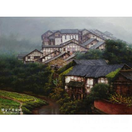 陈开泉《依山傍水》 类别: 风景油画J