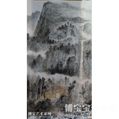 禅林烟雨 山水画 陈家林作品 类别: 国画山水作品